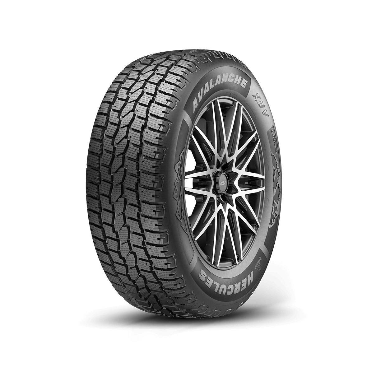 Left side tread and rim view of the Avalanche XUV tire on a white background.
