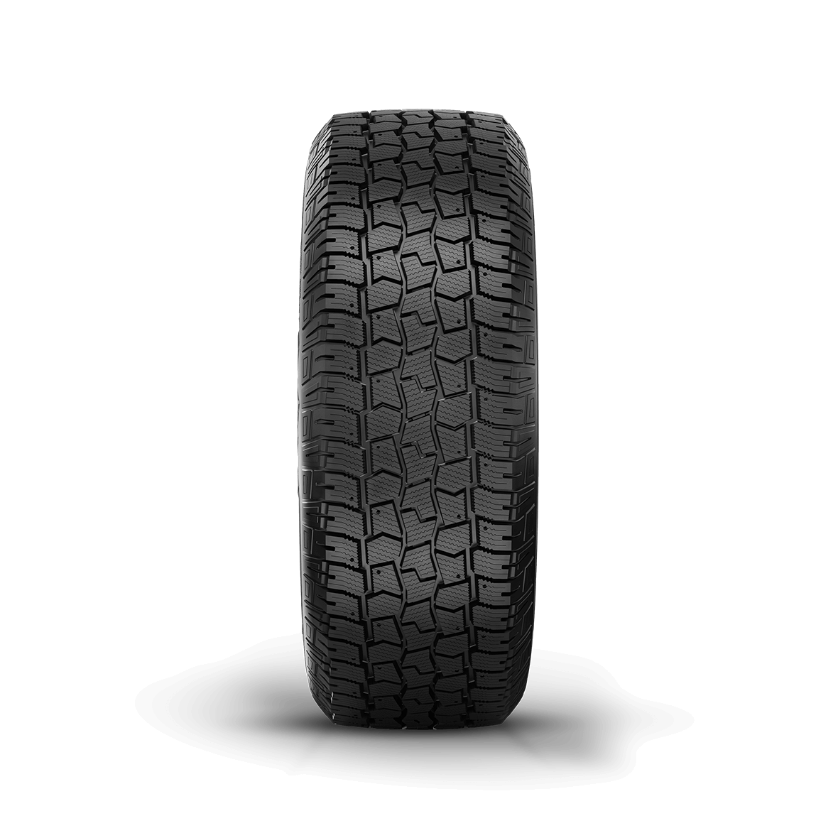 Close up tread view of the Avalanche TT tire on a white background. 